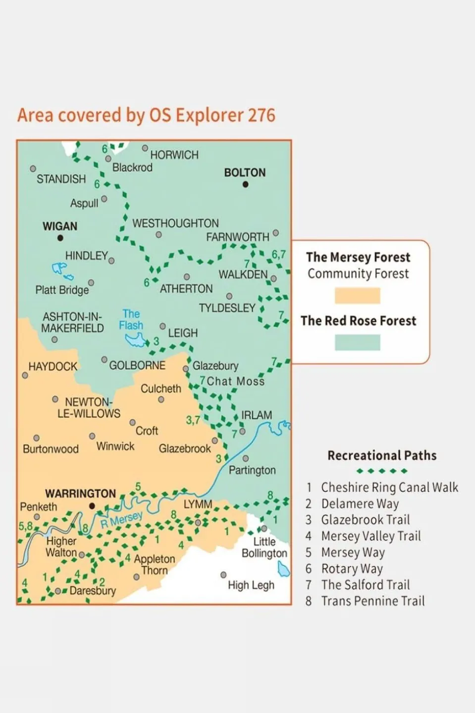 Active Explorer Map 276 Bolton Central, Wigan and Warrington