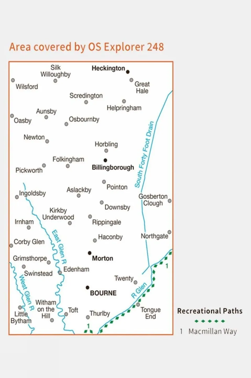 Active Explorer Map 248 Bourne and Heckington