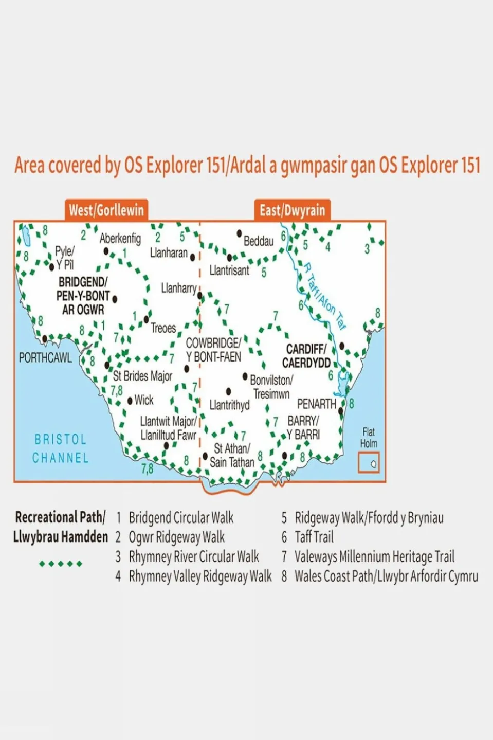 Active Explorer Map 151 Cardiff and Bridgend