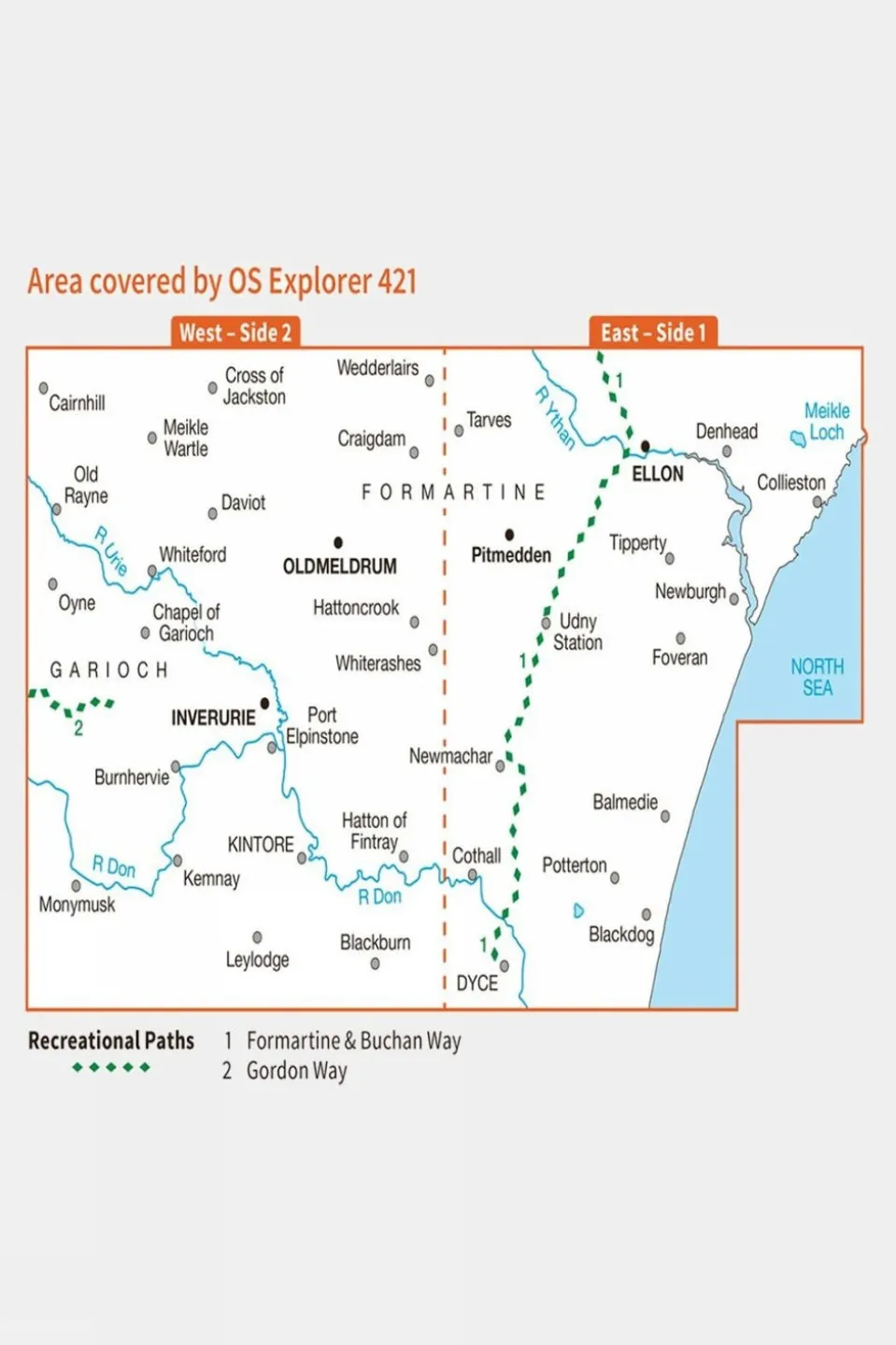 Active Explorer Map 421 Ellon and Inverurie