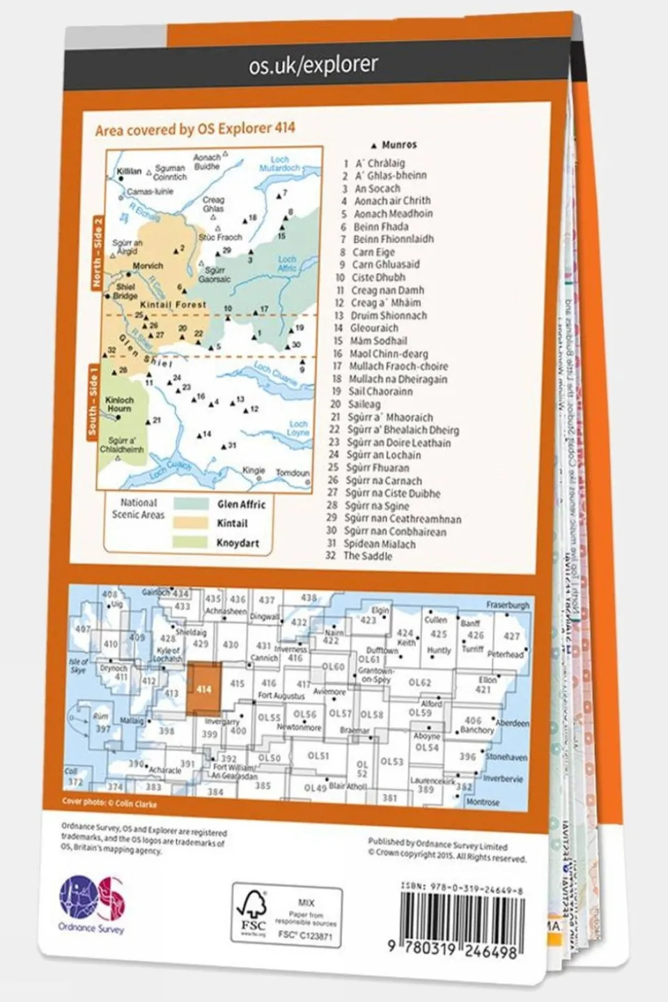 Active Explorer Map 414 Glen Shiel and Kintail Forest