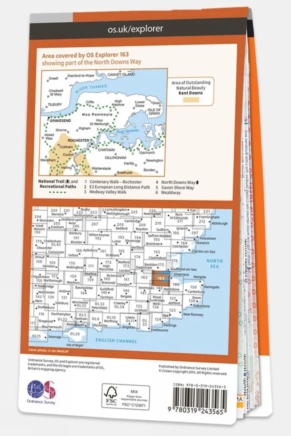 Active Explorer Map 163 Gravesend and Rochester
