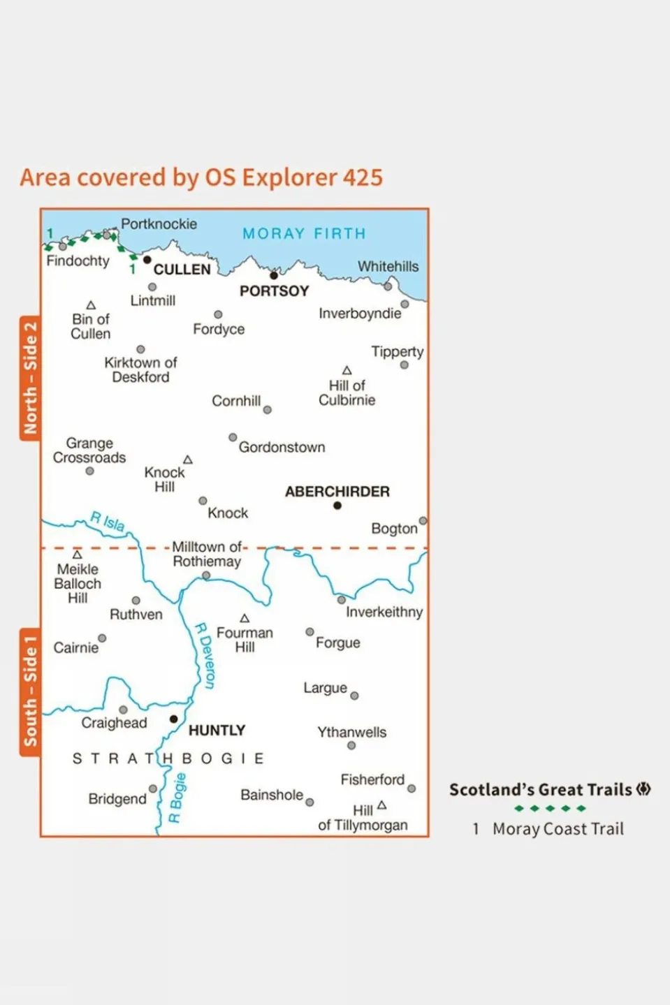 Active Explorer Map 425 Huntly and Cullen