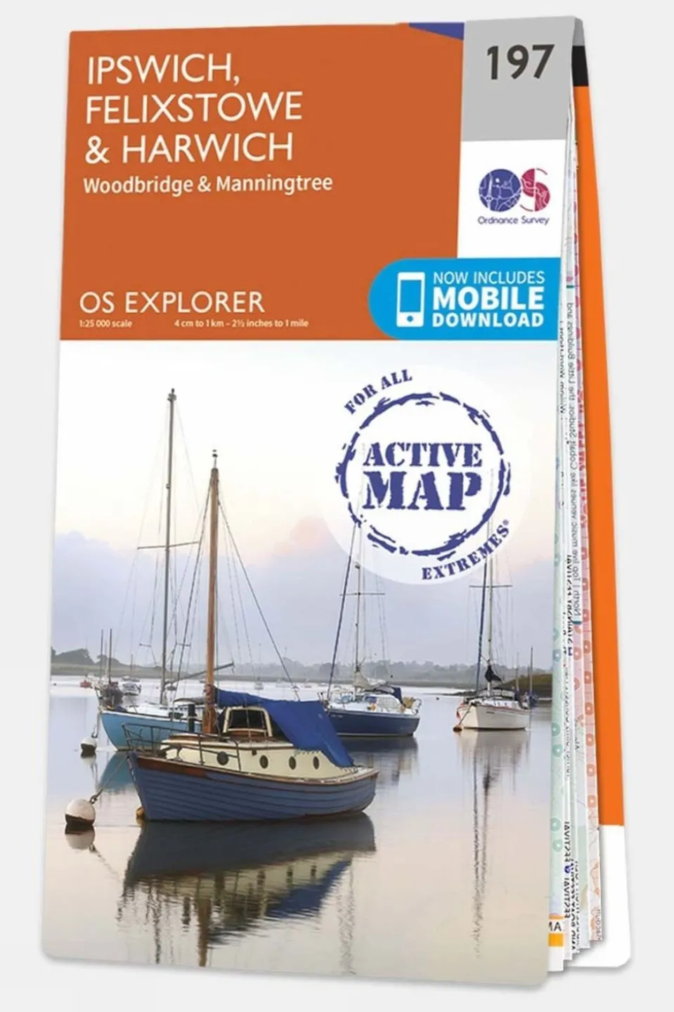 Active Explorer Map 197 Ipswich, Felixstowe and Harwich