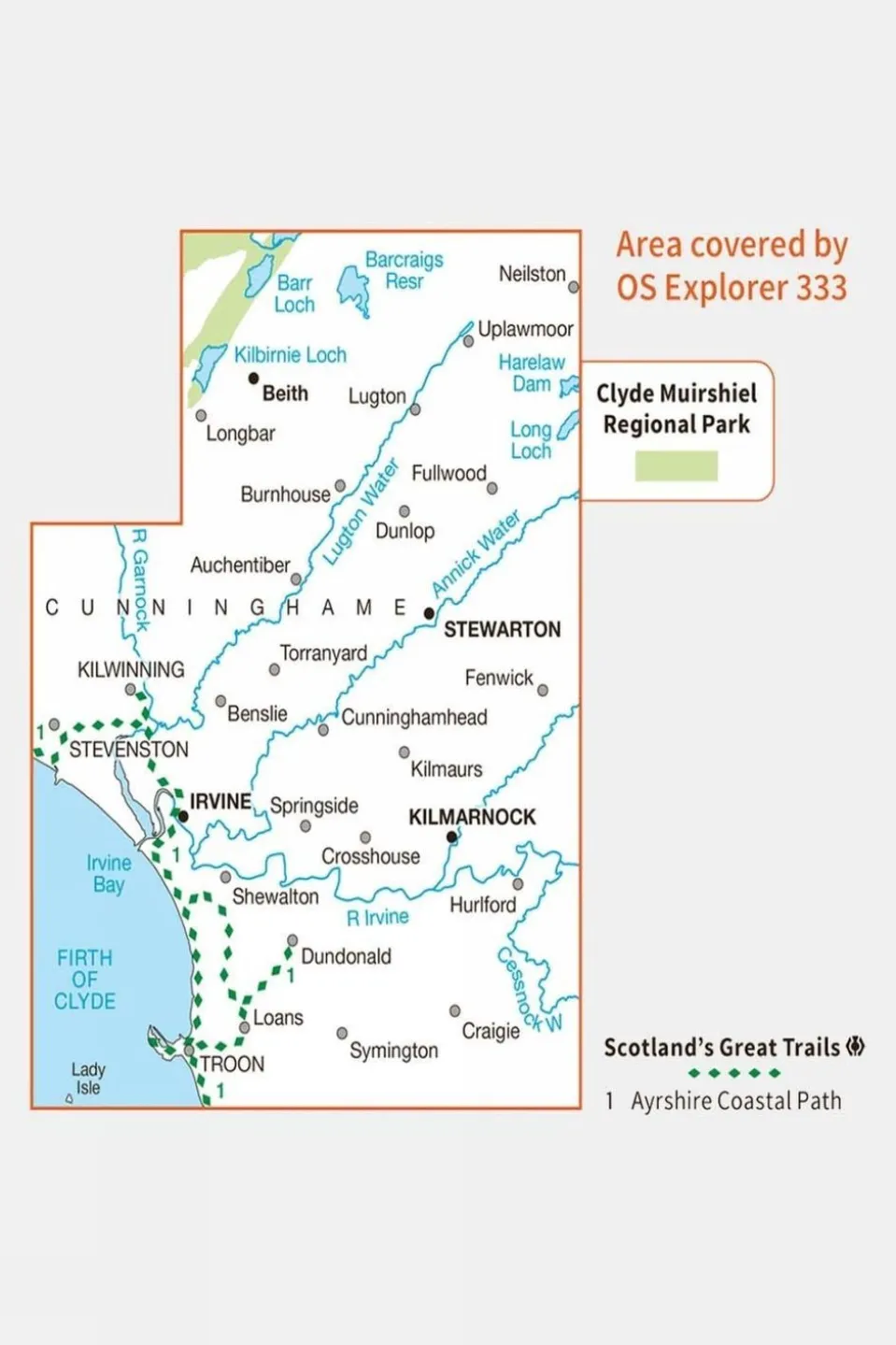 Active Explorer Map 333 Kilmarnock and Irvine