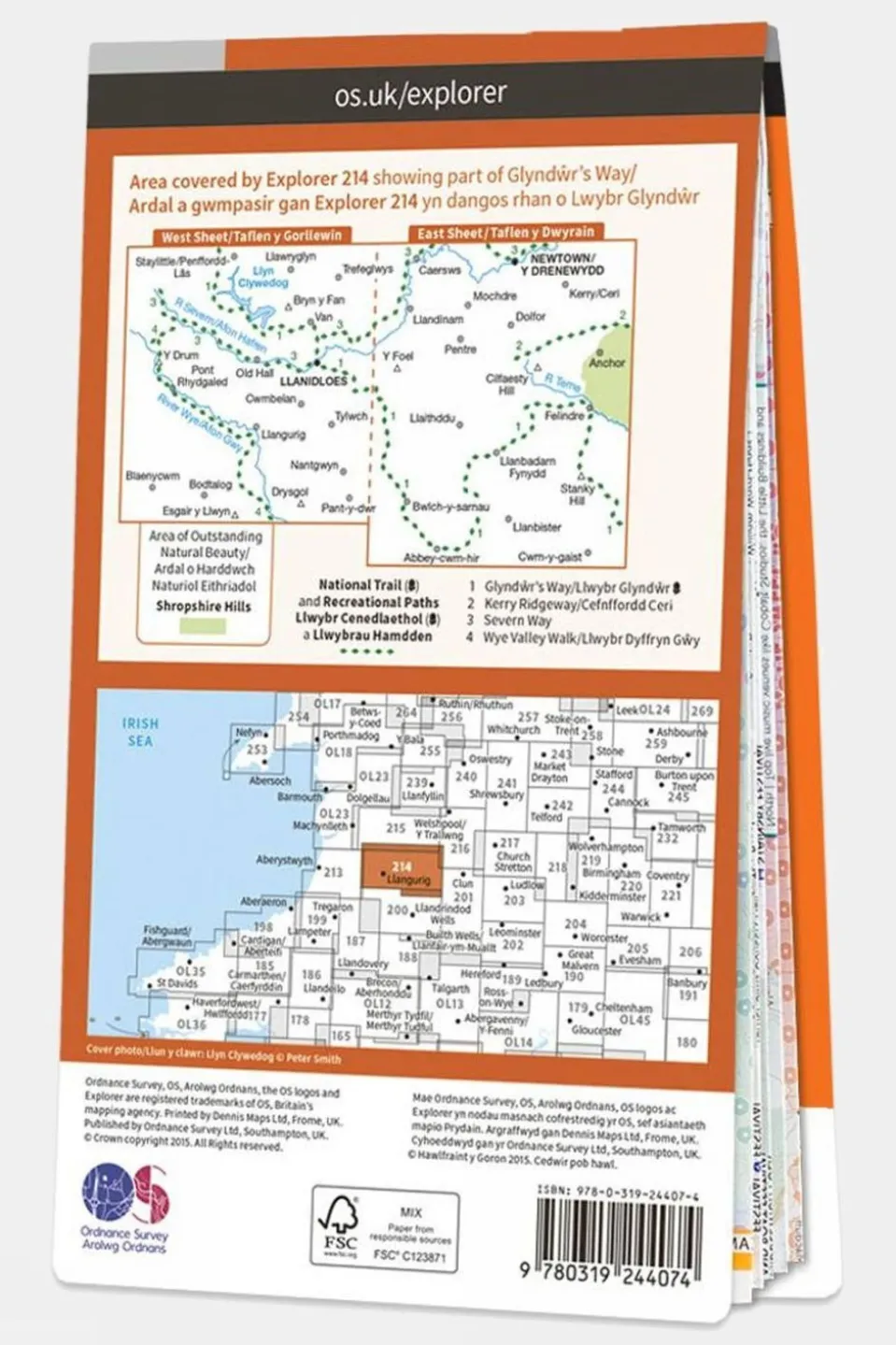 Active Explorer Map 214 Llanidloes and Newtown