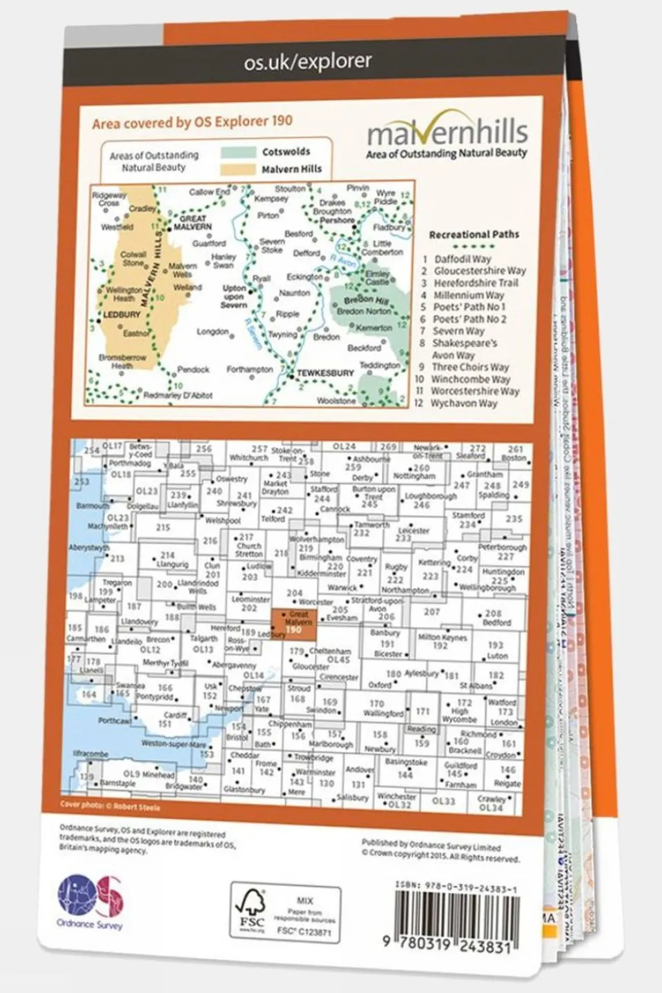 Active Explorer Map 190 Malvern Hills and Bredon Hill