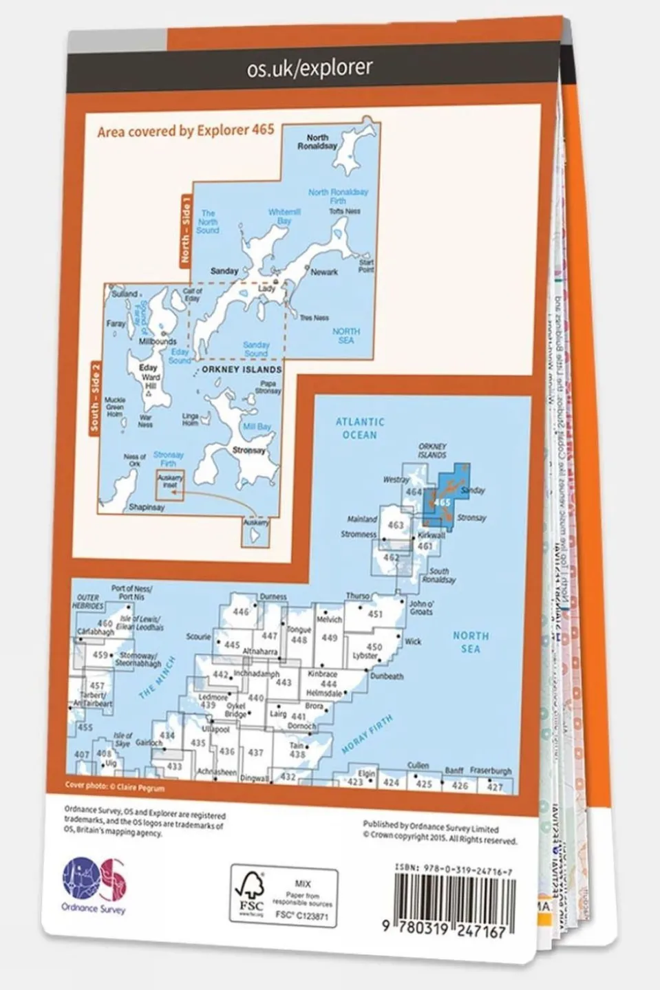 Active Explorer Map 465 Orkney - Sanday, Eday, North Ronaldsay and Stronsay