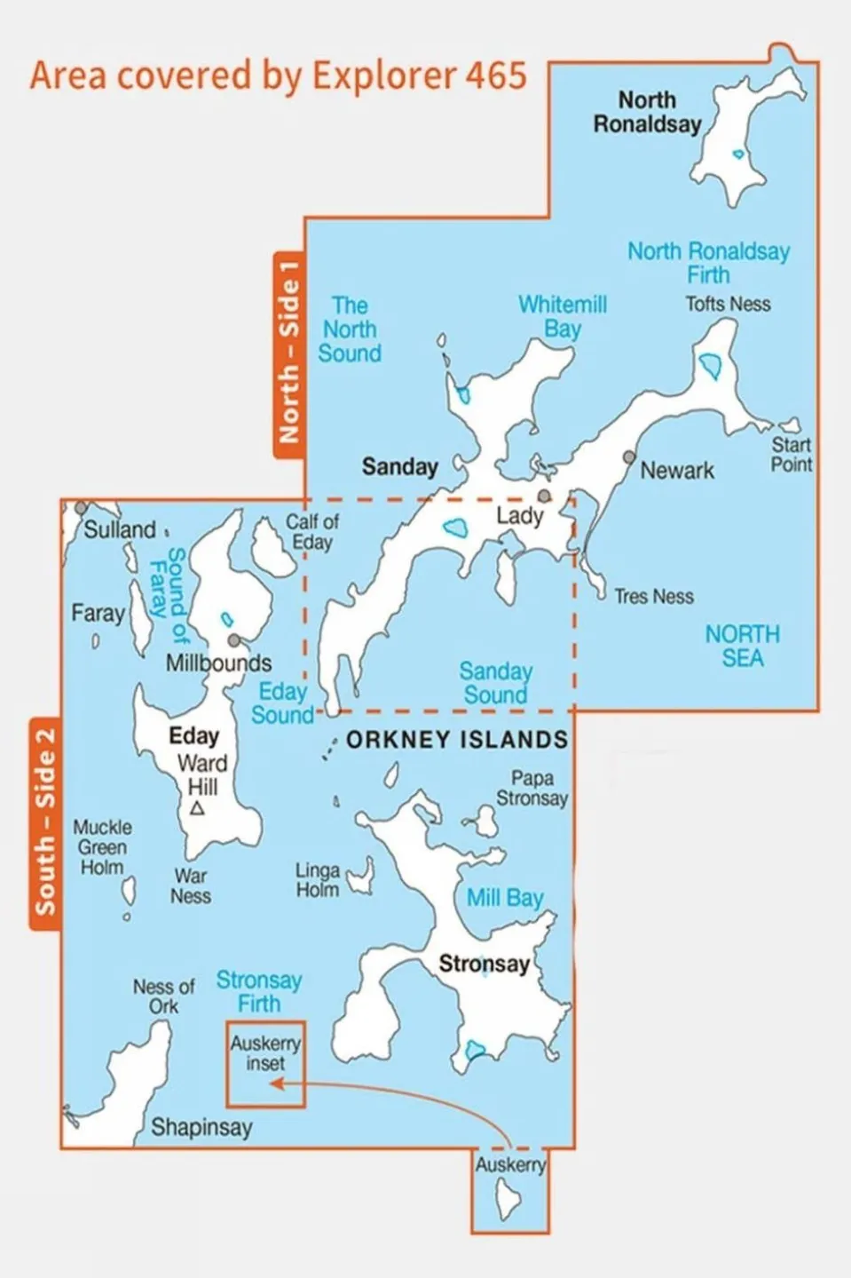 Active Explorer Map 465 Orkney - Sanday, Eday, North Ronaldsay and Stronsay