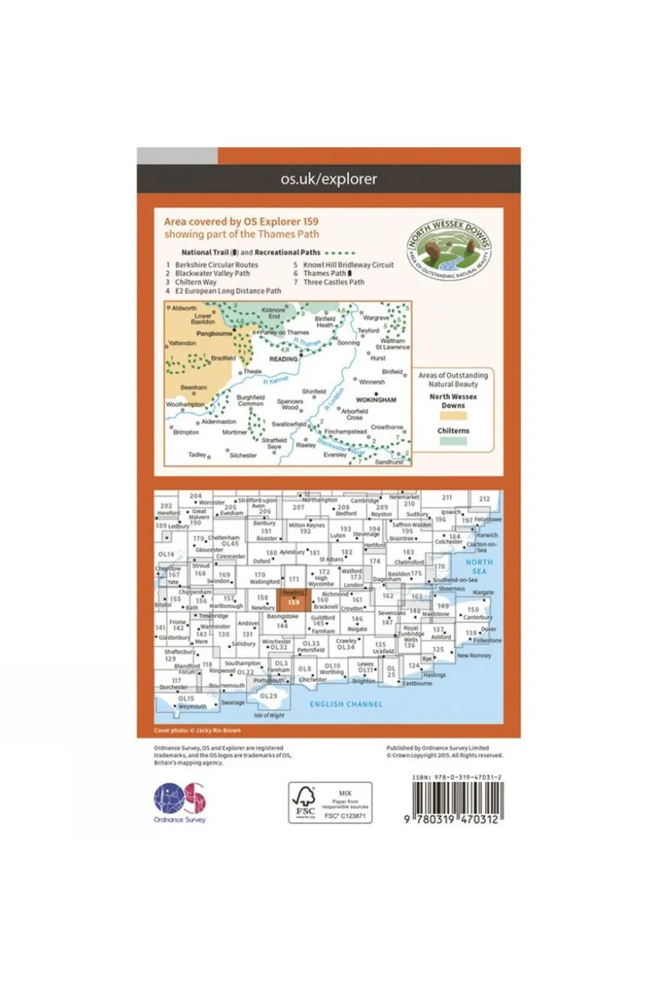Active Explorer Map 159 Reading, Wokingham and Pangbourne