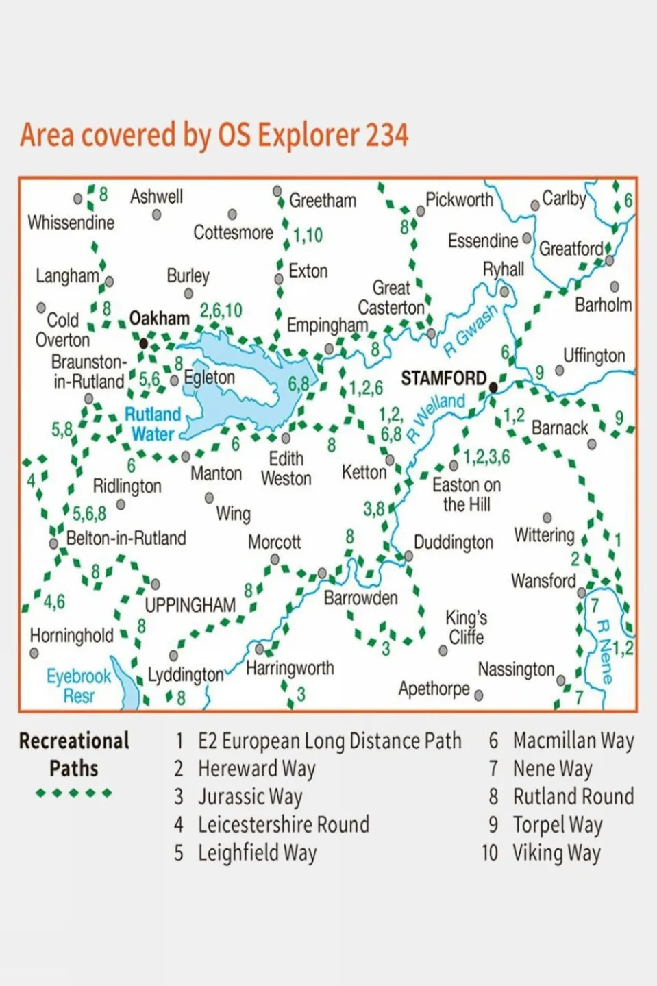 Active Explorer Map 234 Rutland Water