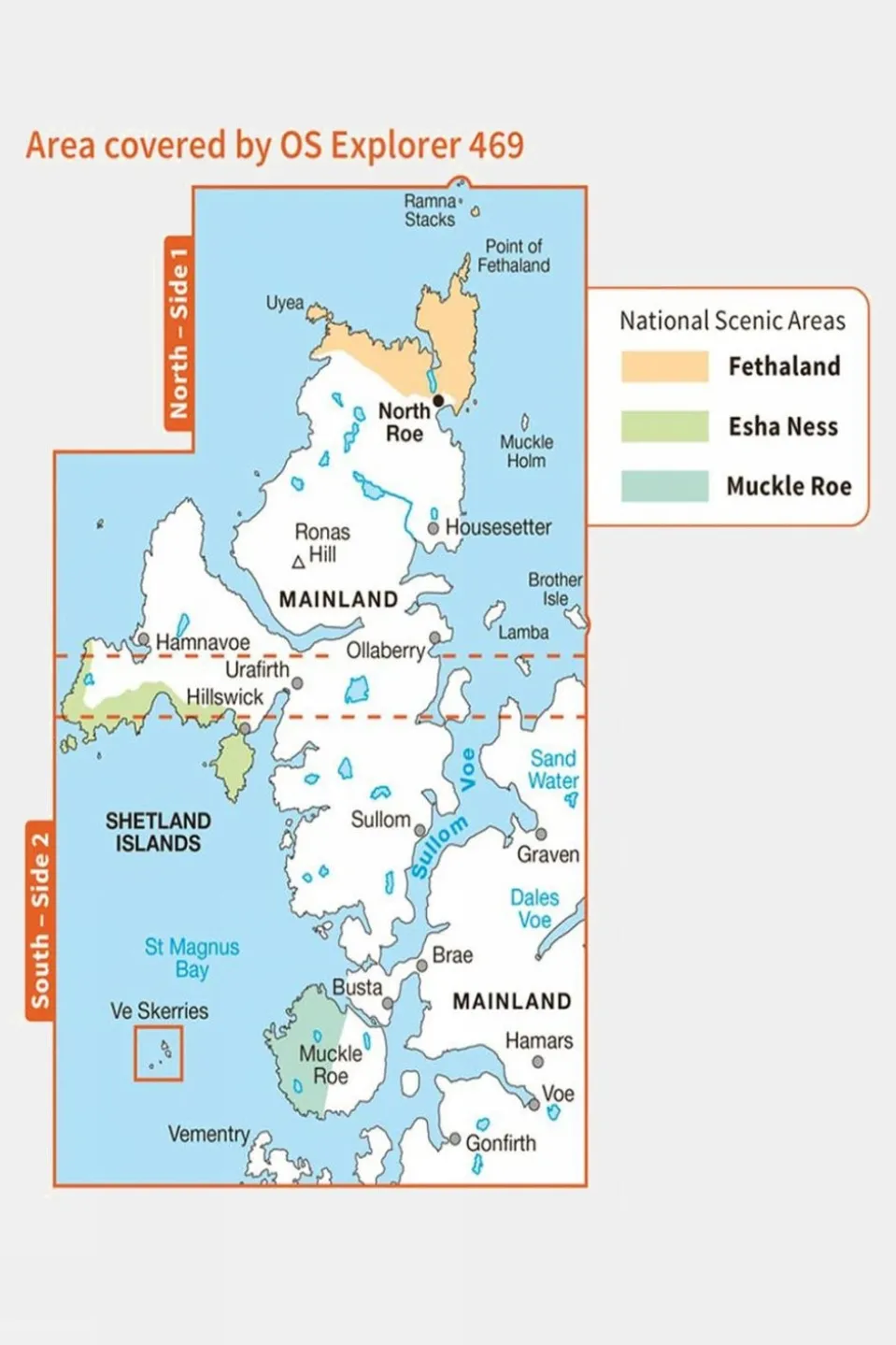 Active Explorer Map 469 Shetland - Mainland North West
