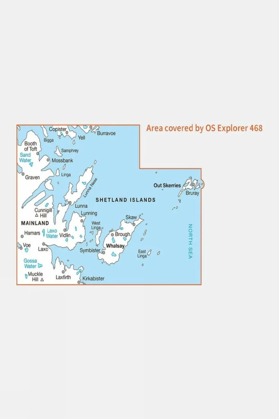 Active Explorer Map 468 Shetland - Mainland North East