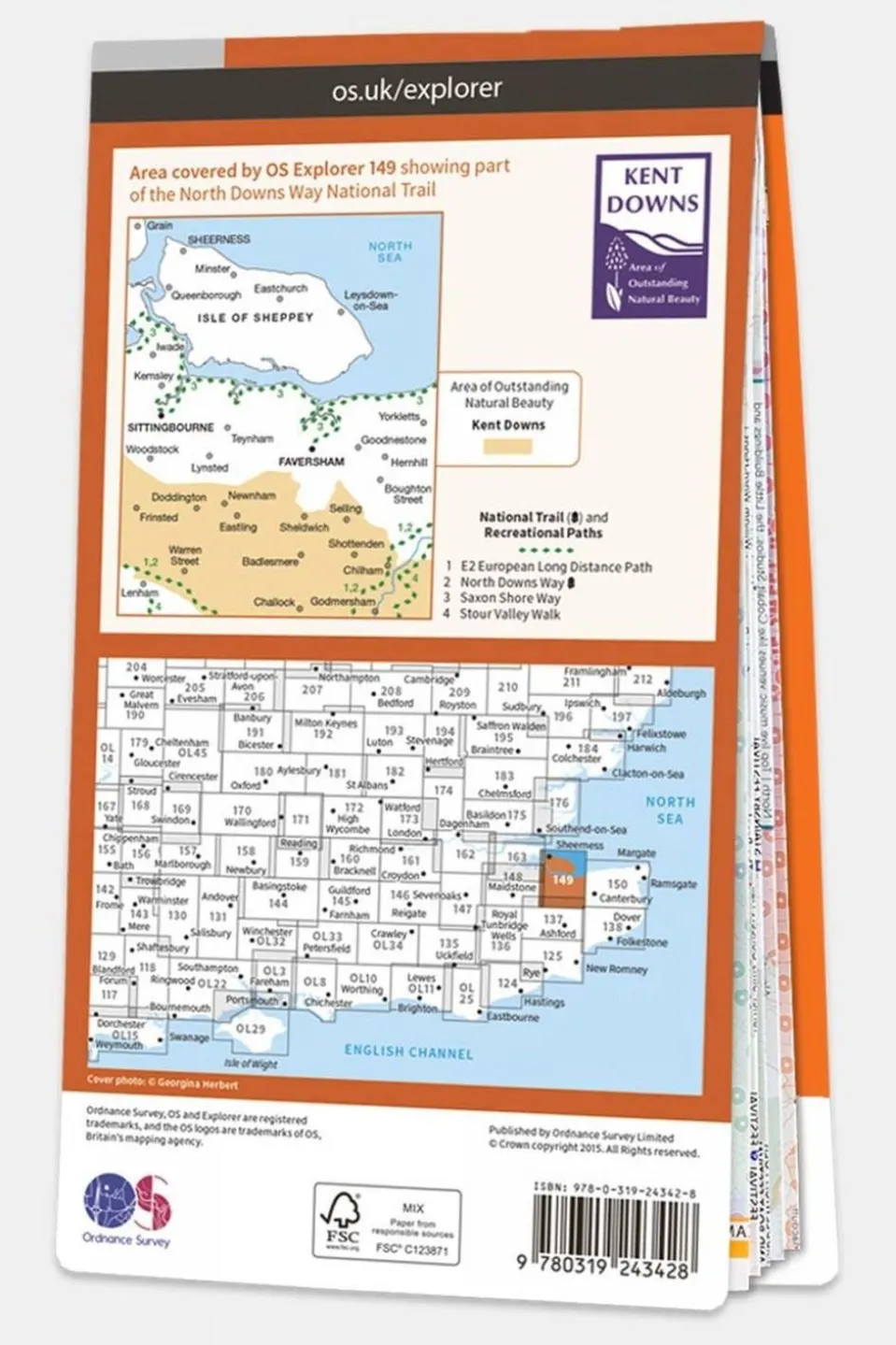 Active Explorer Map 149 Sittingbourne and Faversham