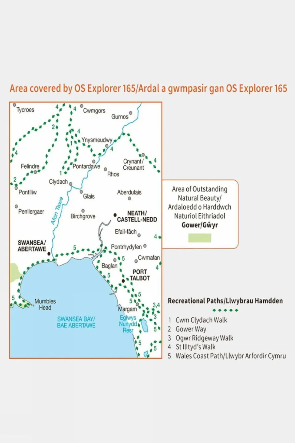 Active Explorer Map 165 Swansea