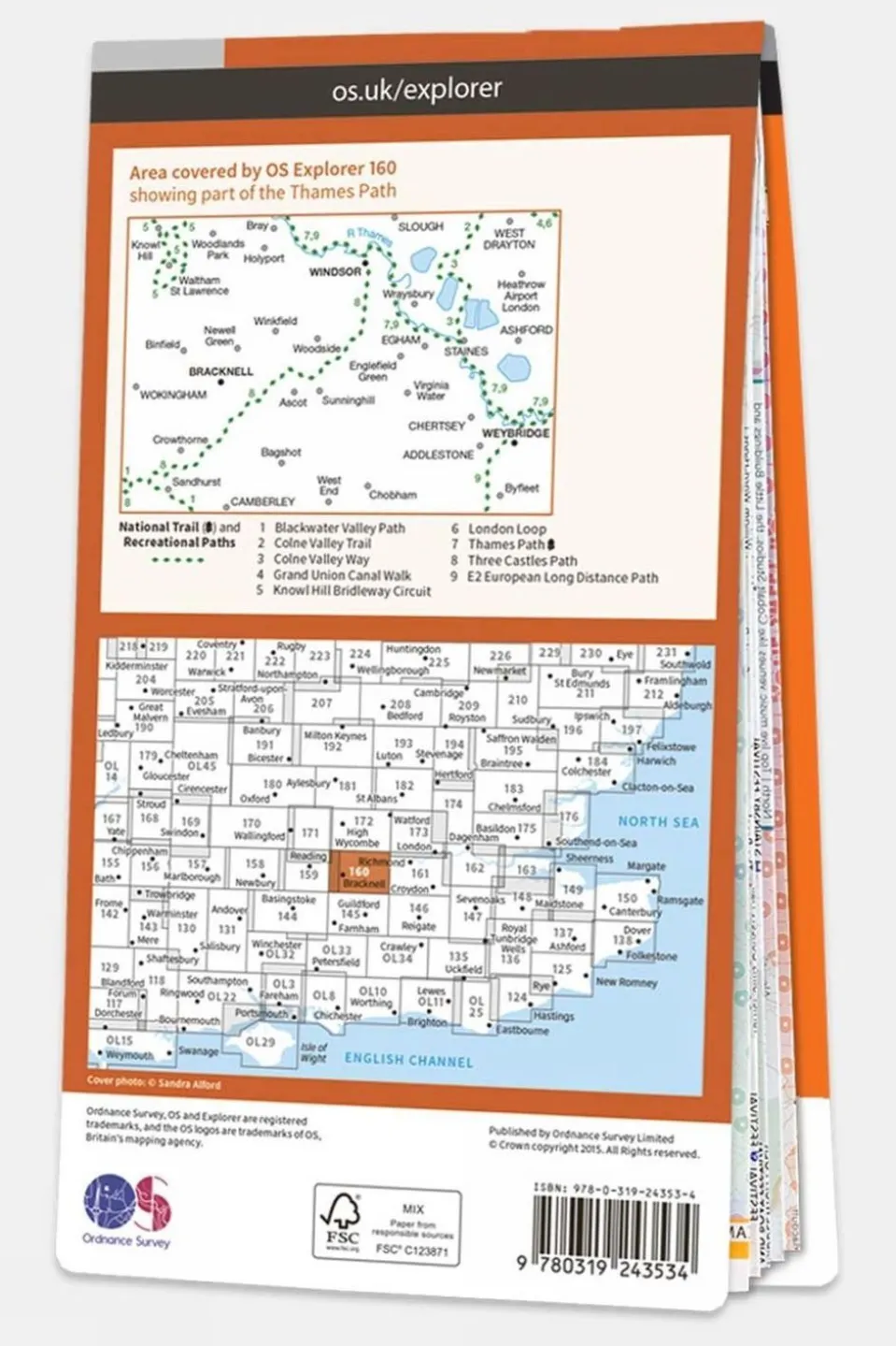 Active Explorer Map 160 Windsor, Weybridge and Bracknell