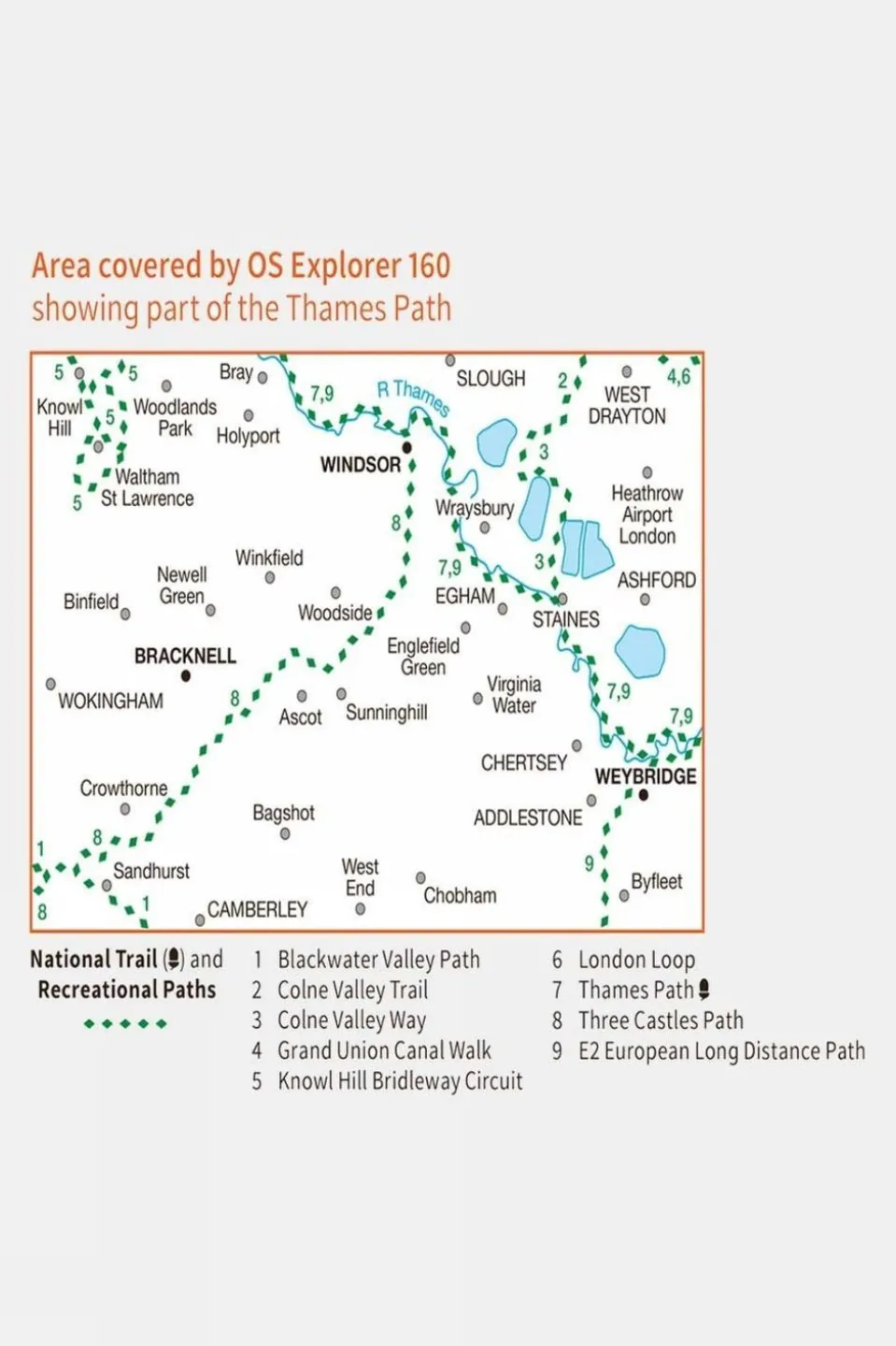 Active Explorer Map 160 Windsor, Weybridge and Bracknell