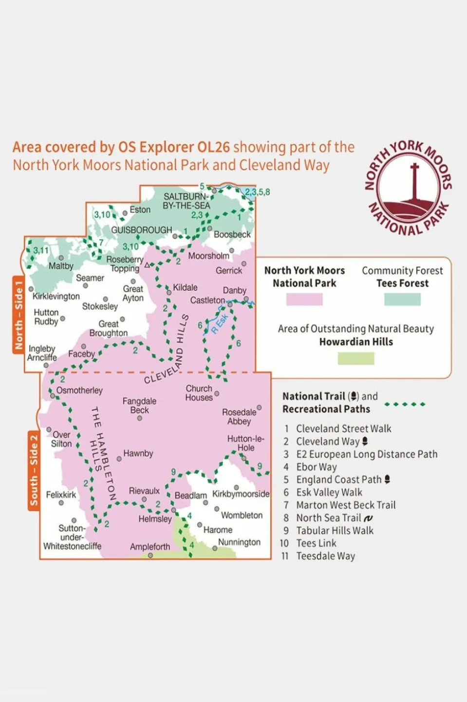 Active Explorer Map OL26 North York Moors - Western Area
