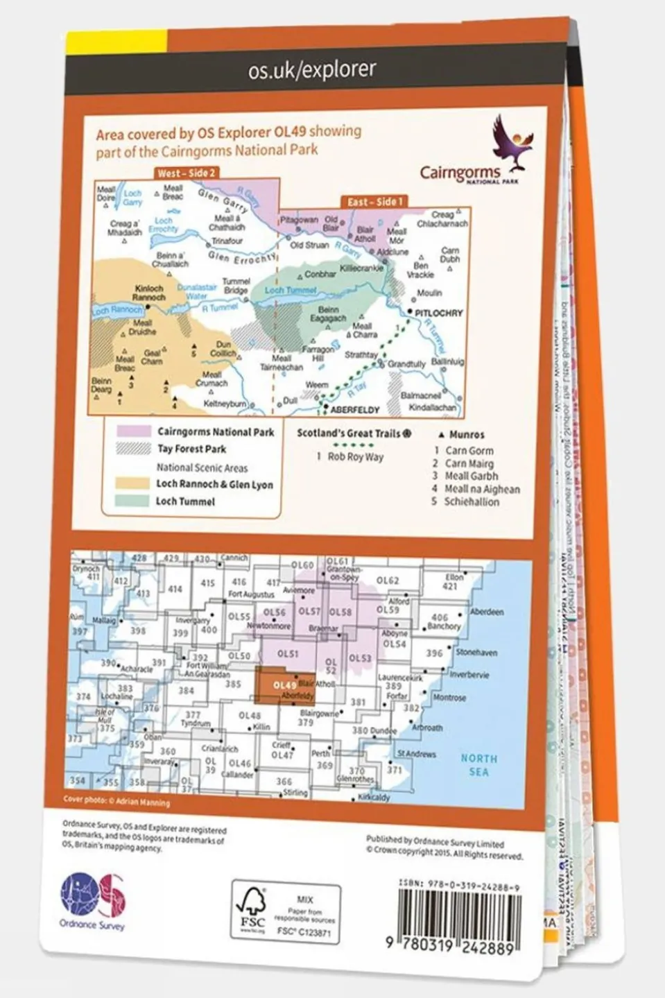 Active Explorer Map OL49 Pitlochry and Loch Tummel