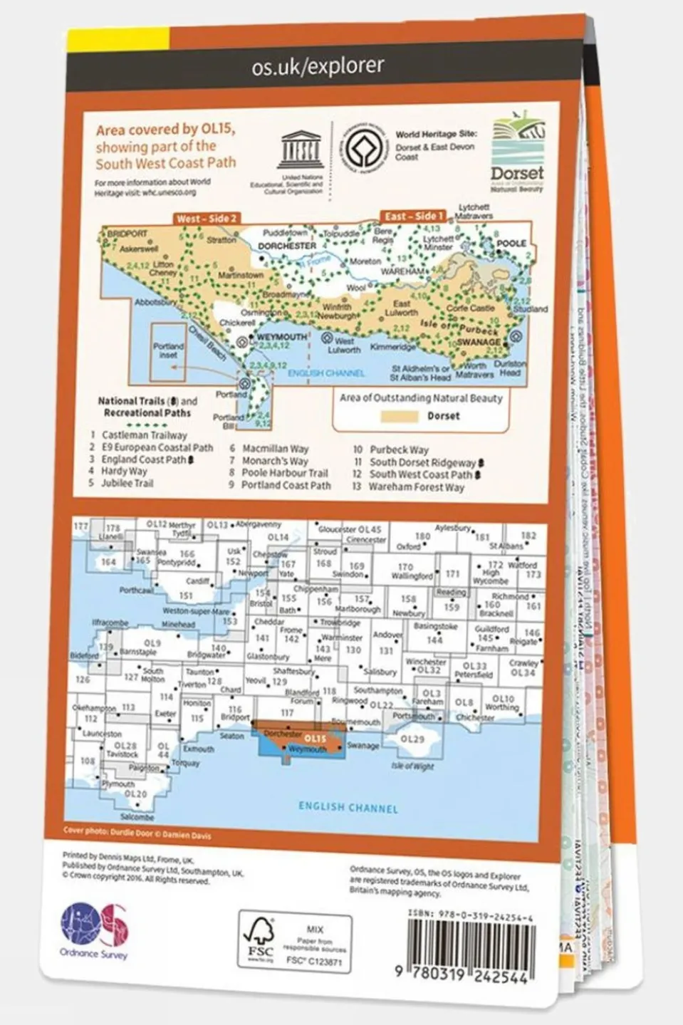 Active Explorer Map OL15 Purbeck and South Dorset