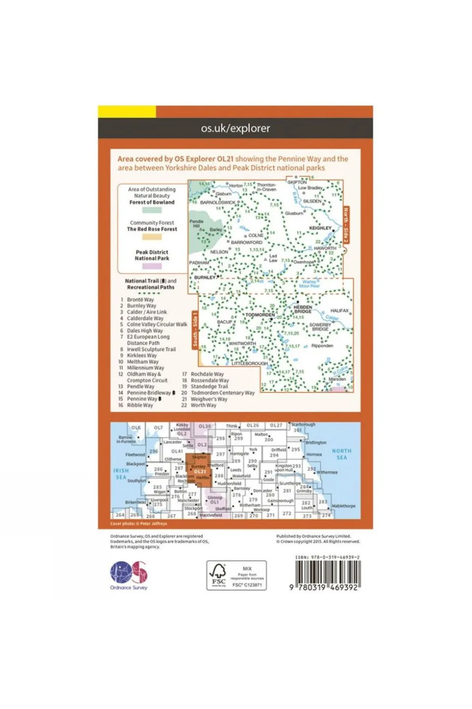 Active Explorer Map OL21 South Pennines