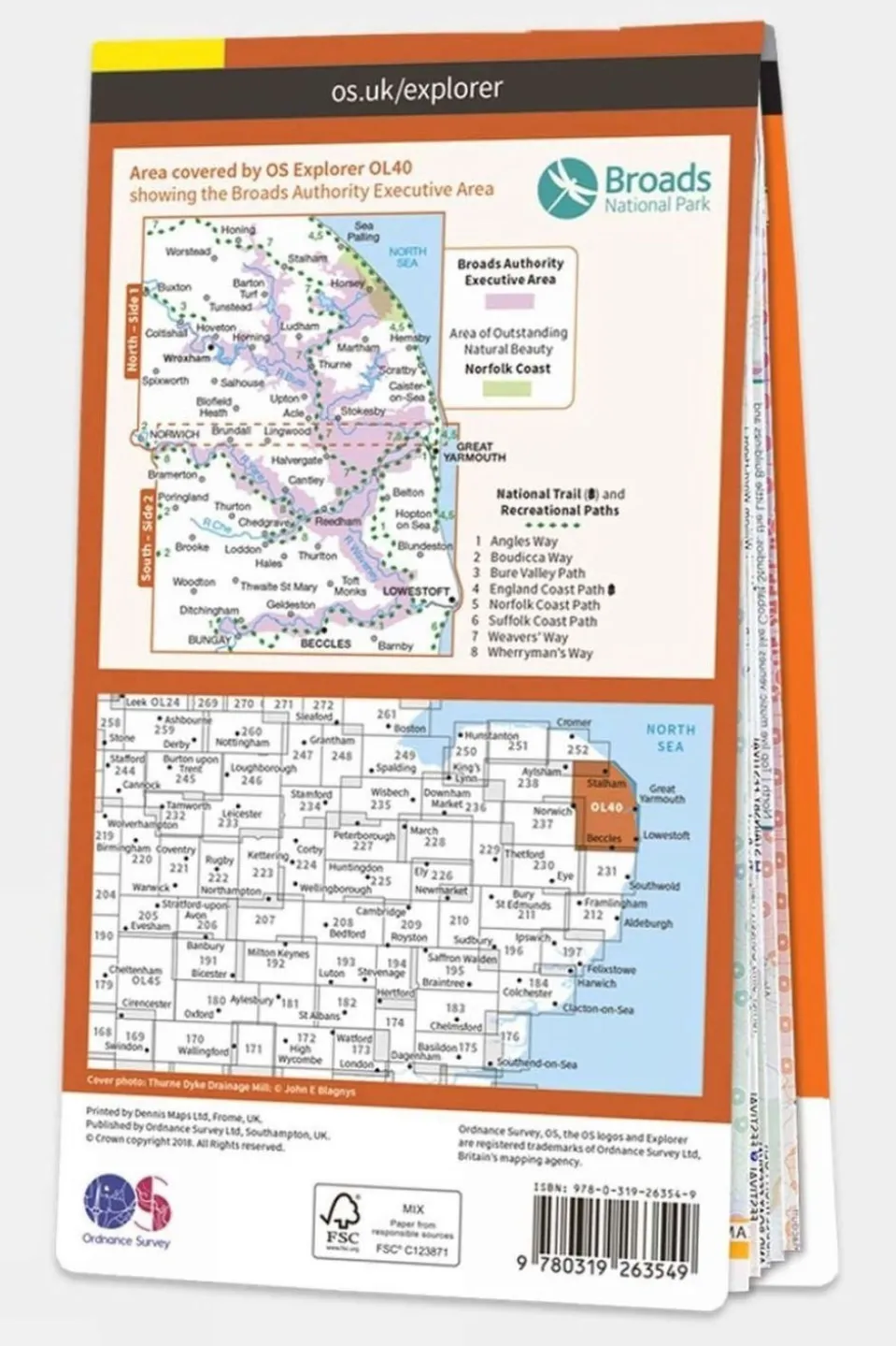 Active Explorer Map OL40 The Broads