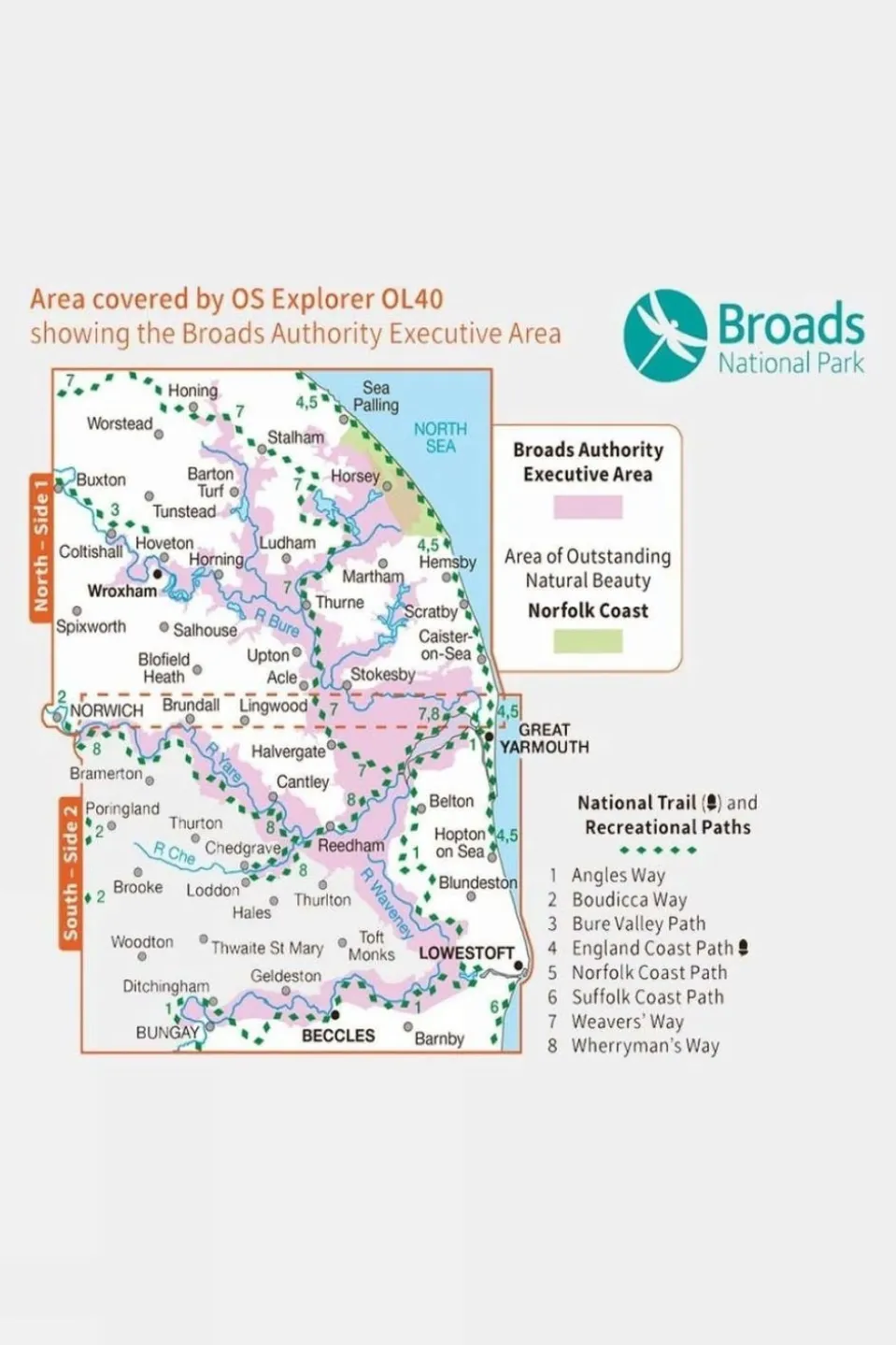 Active Explorer Map OL40 The Broads