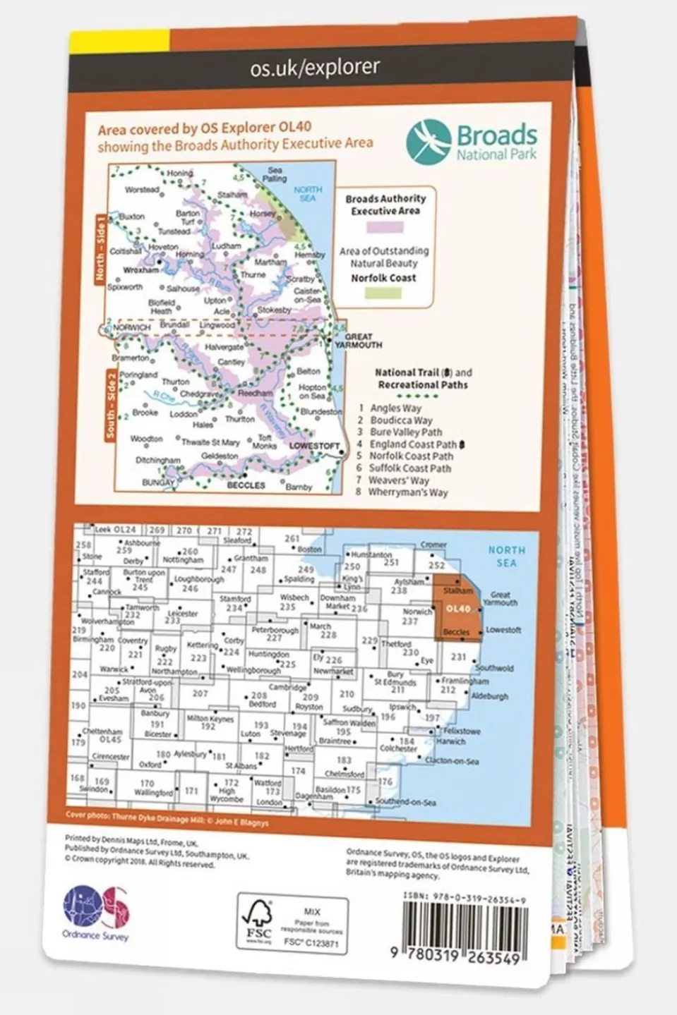 Active Explorer Map OL40 The Broads