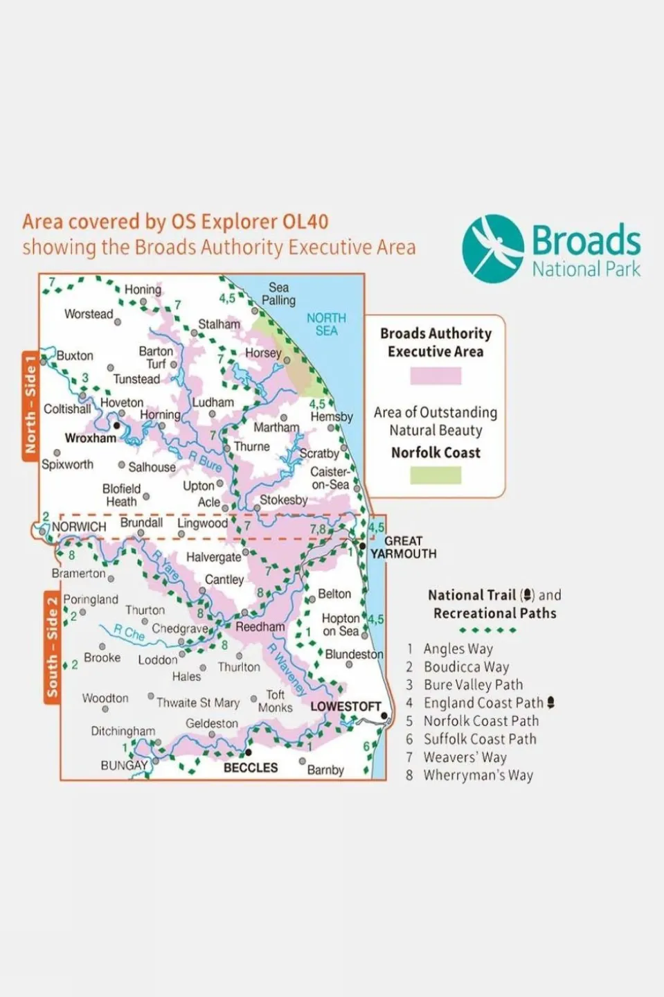 Active Explorer Map OL40 The Broads