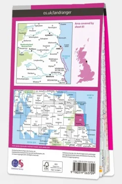 Active Landranger Map 81 Alnwick and Morpeth