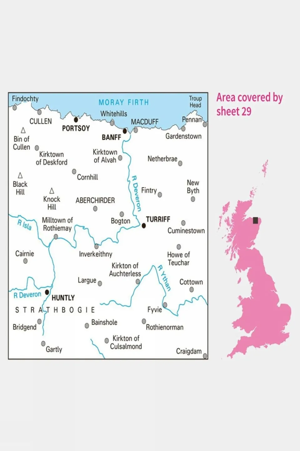 Active Landranger Map 29 Banff and Huntly