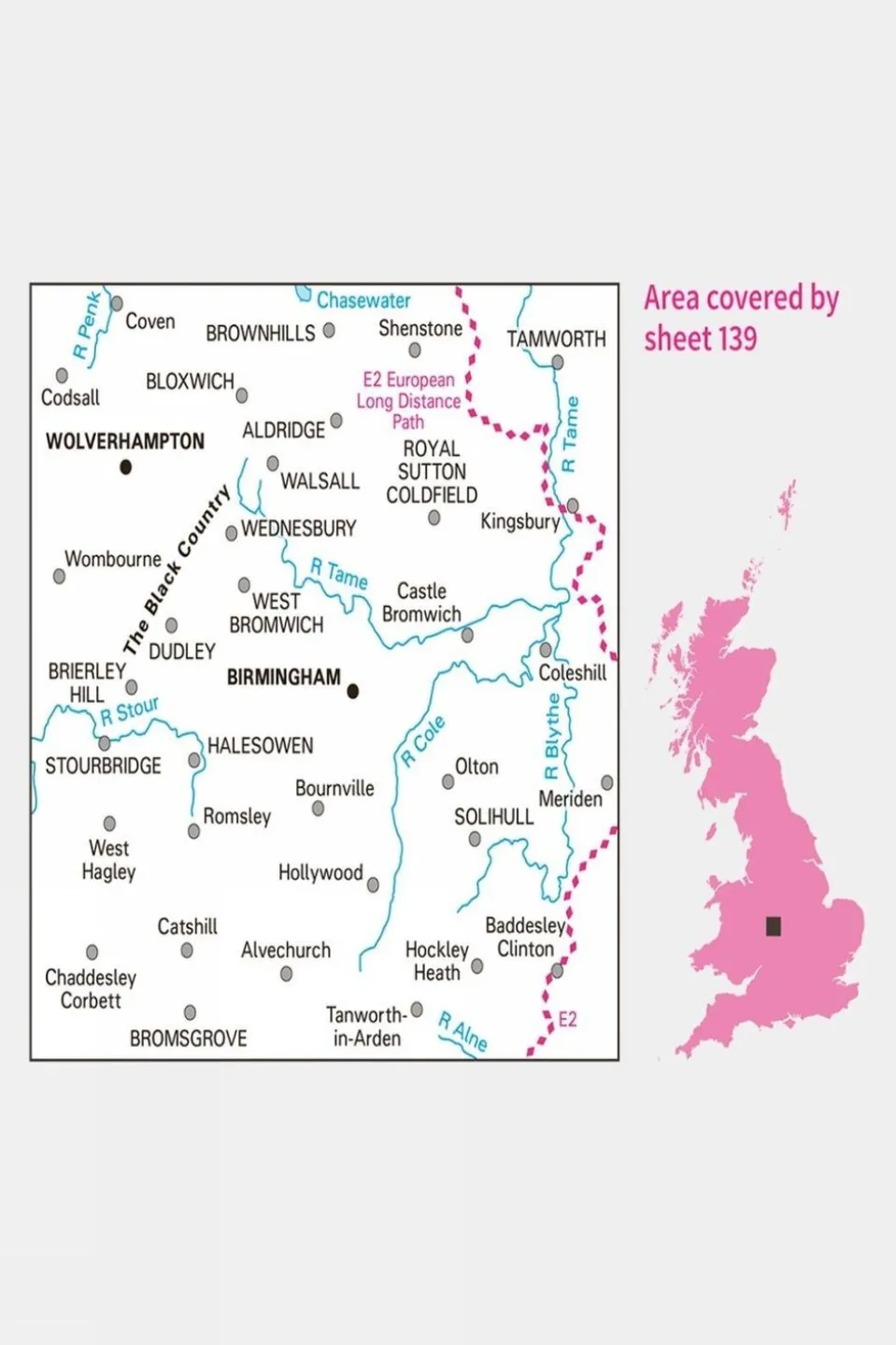 Active Landranger Map 139 Birmingham and Wolverhampton