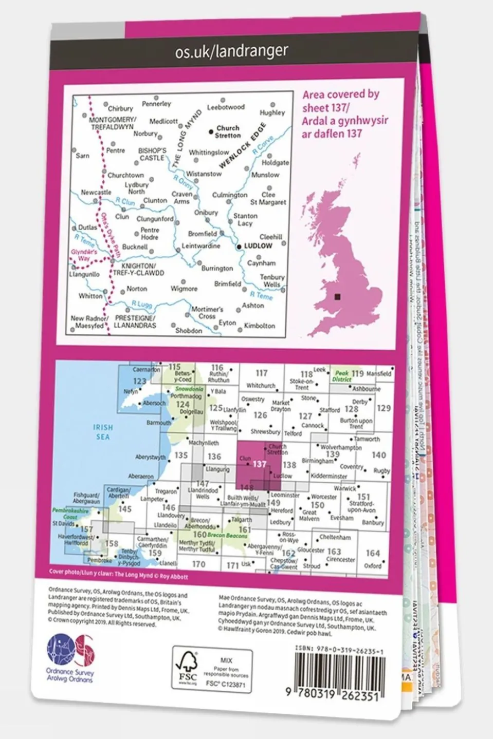 Active Landranger Map 137 Church Stretton and Ludlow