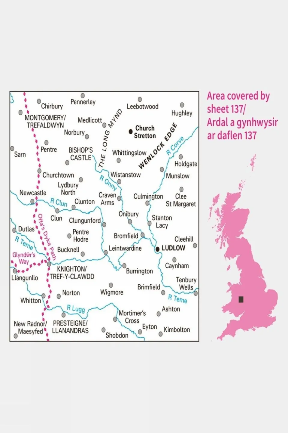 Active Landranger Map 137 Church Stretton and Ludlow