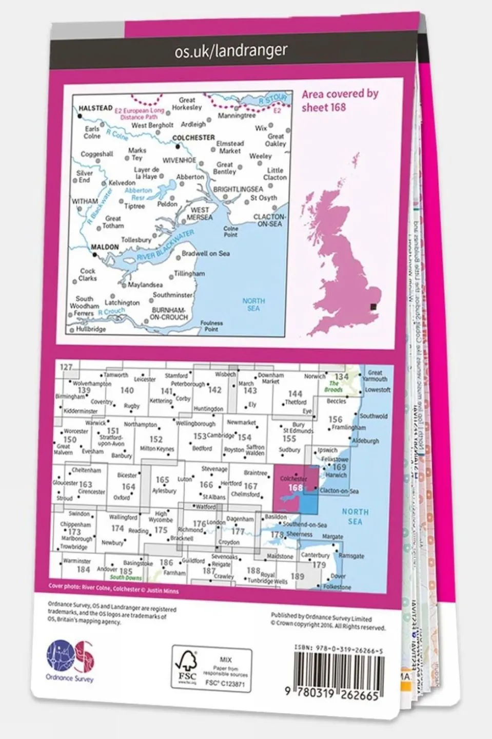 Active Landranger Map 168 Colchester