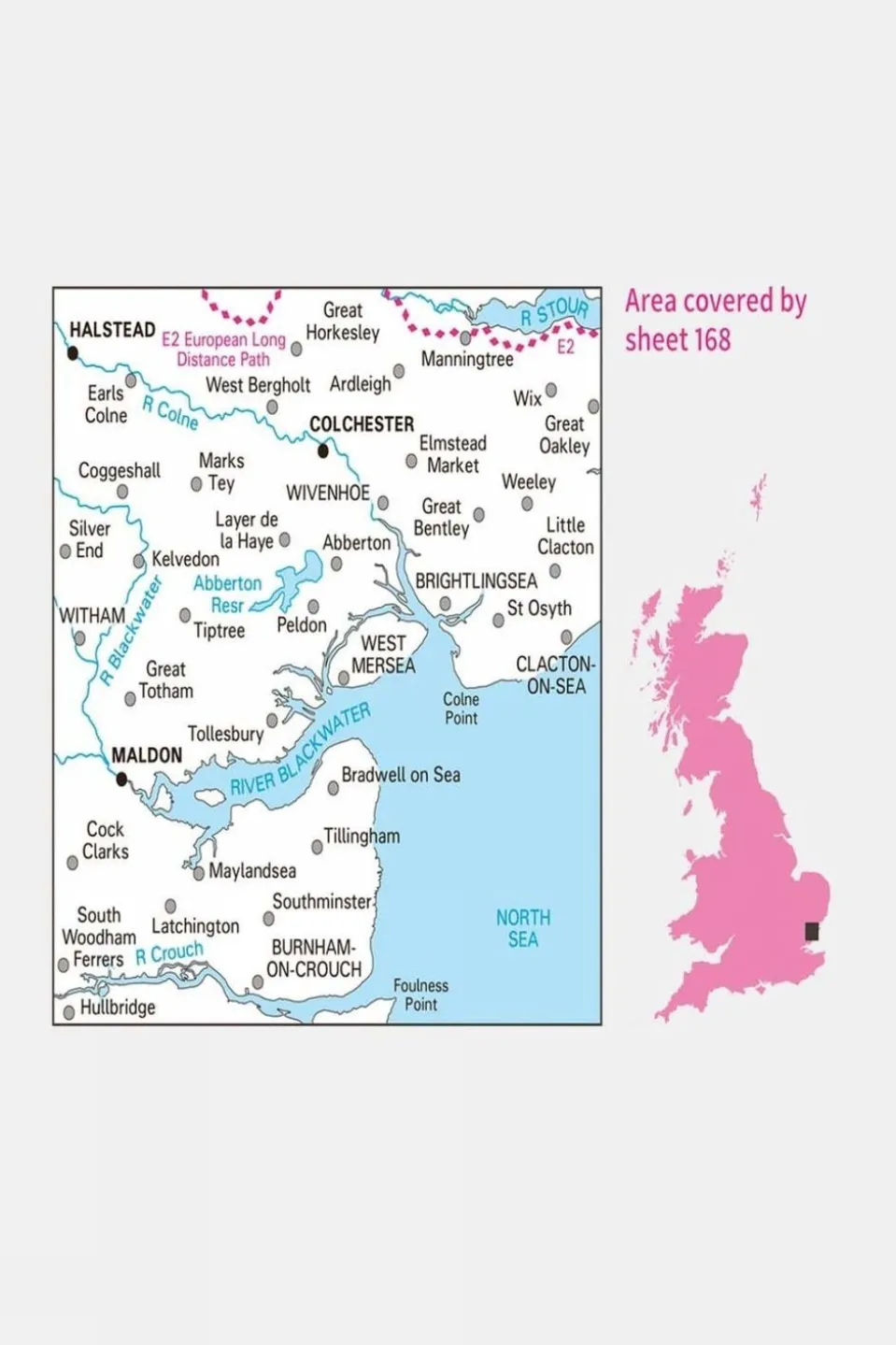 Active Landranger Map 168 Colchester