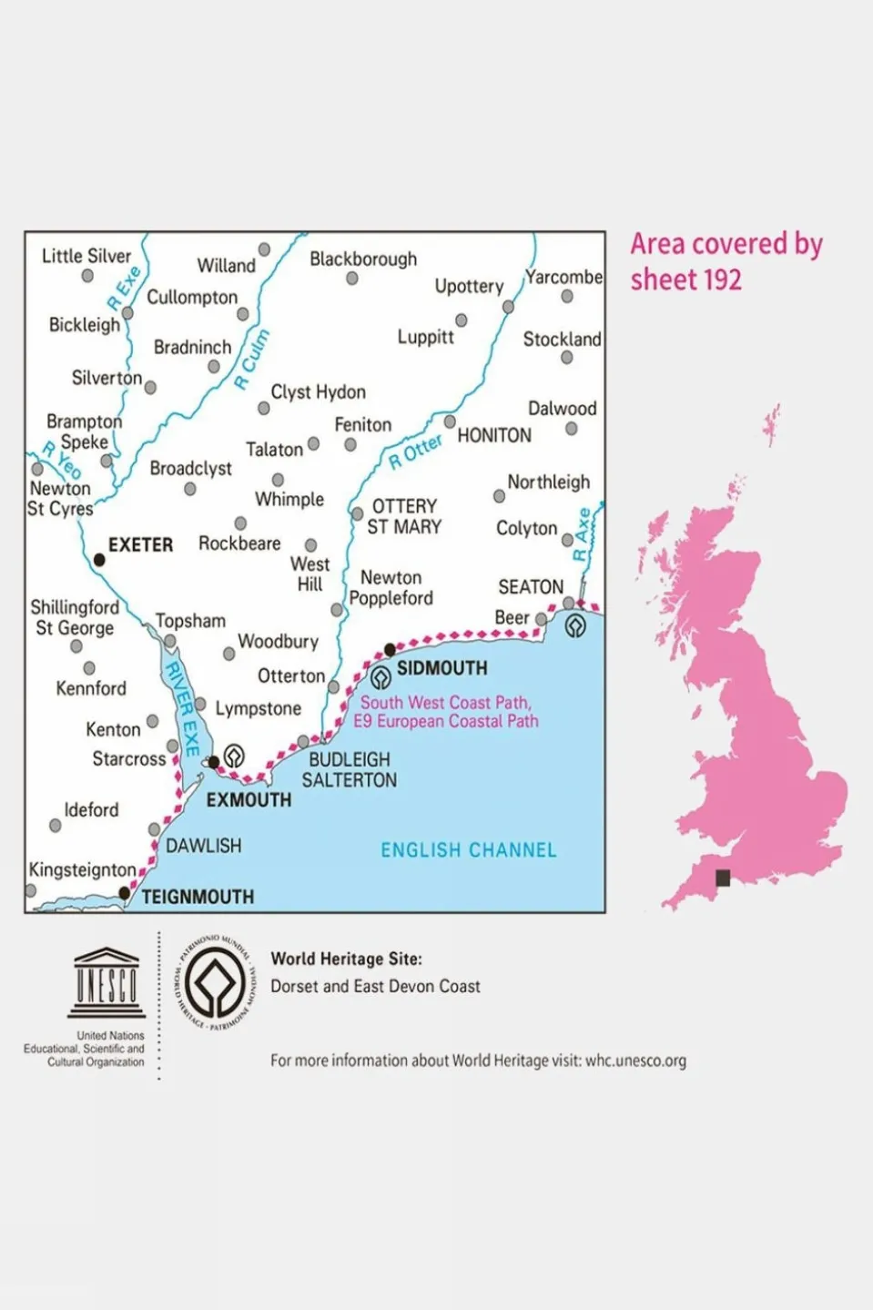 Active Landranger Map 192 Exeter and Sidmouth