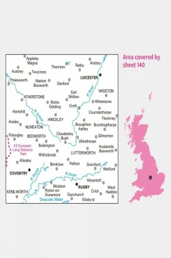 Active Landranger Map 140 Leicester, Coventry and Rugby
