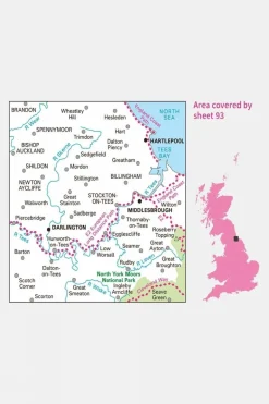 Active Landranger Map 93 Middlesbrough