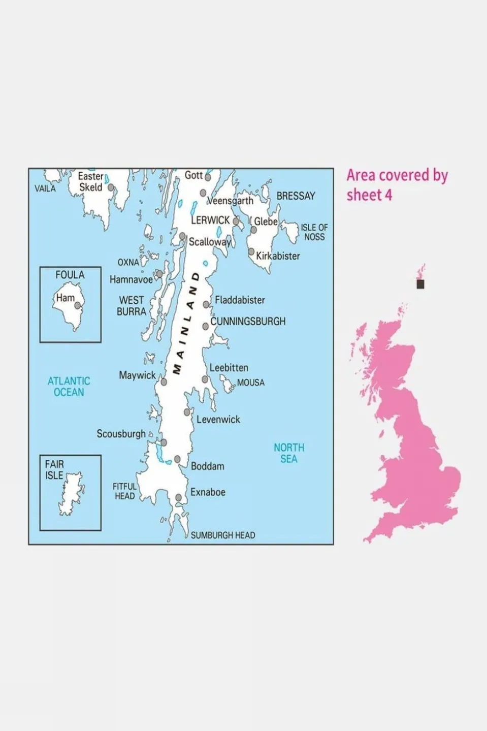 Active Landranger Map 04 Shetland - South Mainland