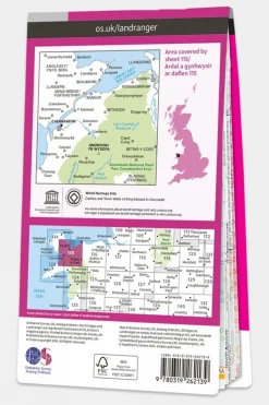 Active Landranger Map 115 Snowdon