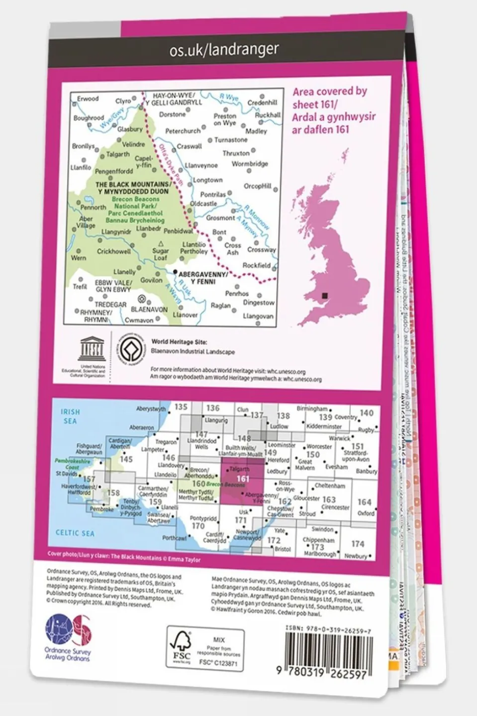 Active Landranger Map 161 The Black Mountains