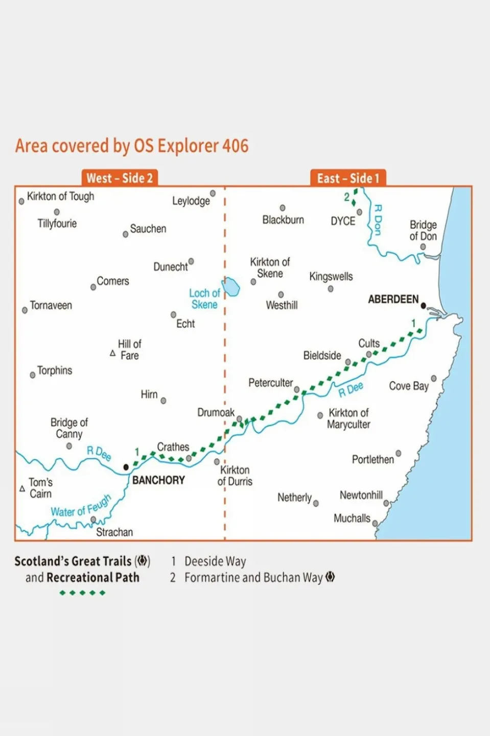 Explorer Map 406 Aberdeen and Banchory