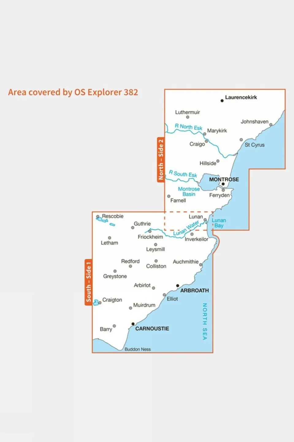 Explorer Map 382 Arbroath, Montrose and Carnoustie