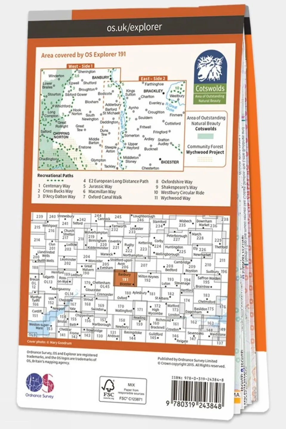 Explorer Map 191 Banbury, Bicester and Chipping Norton