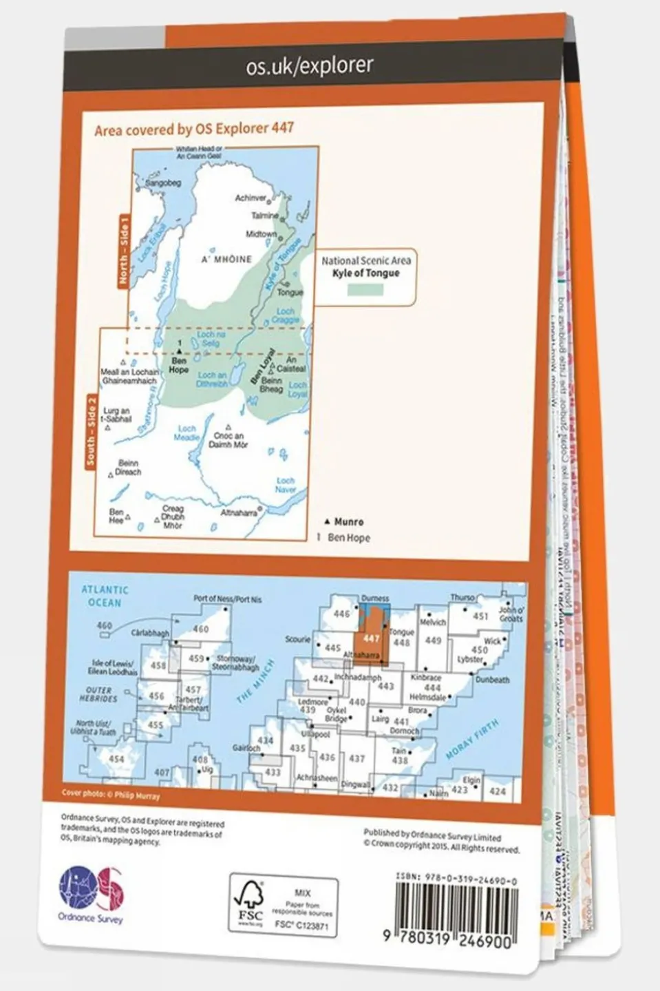 Explorer Map 447 Ben Hope, Ben Loyal and Kyle of Tongue