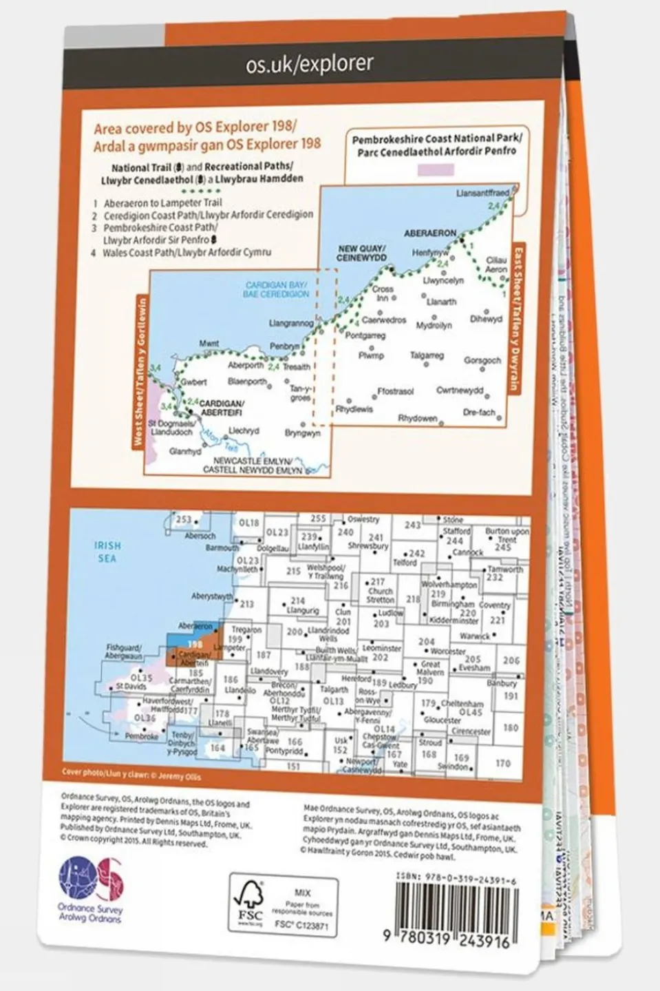 Explorer Map 198 Cardigan and New Quay