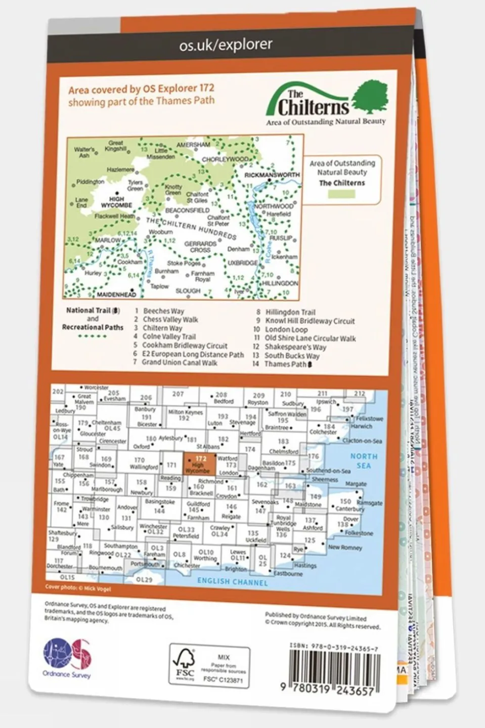 Explorer Map 172 Chiltern Hills East