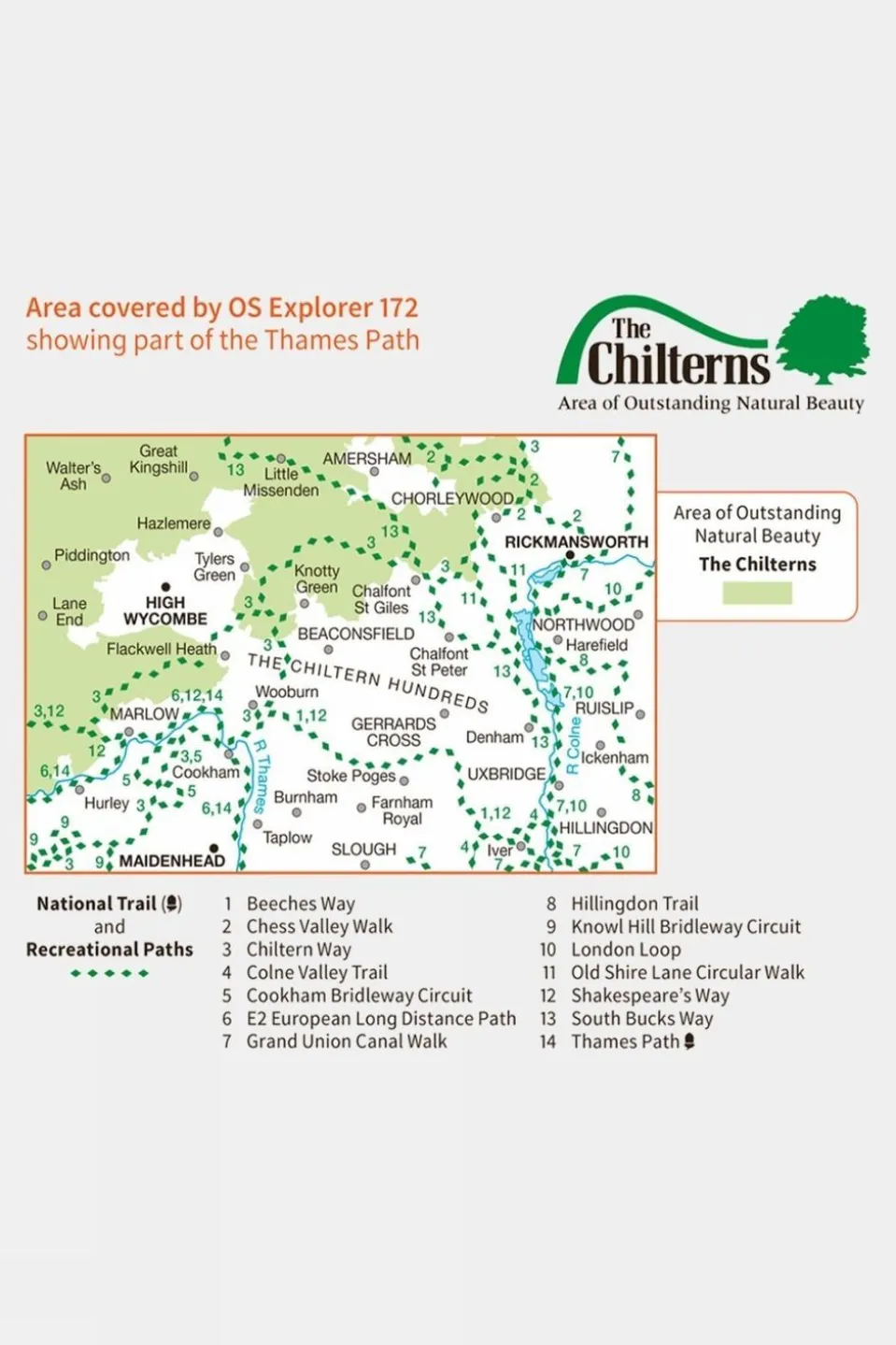 Explorer Map 172 Chiltern Hills East