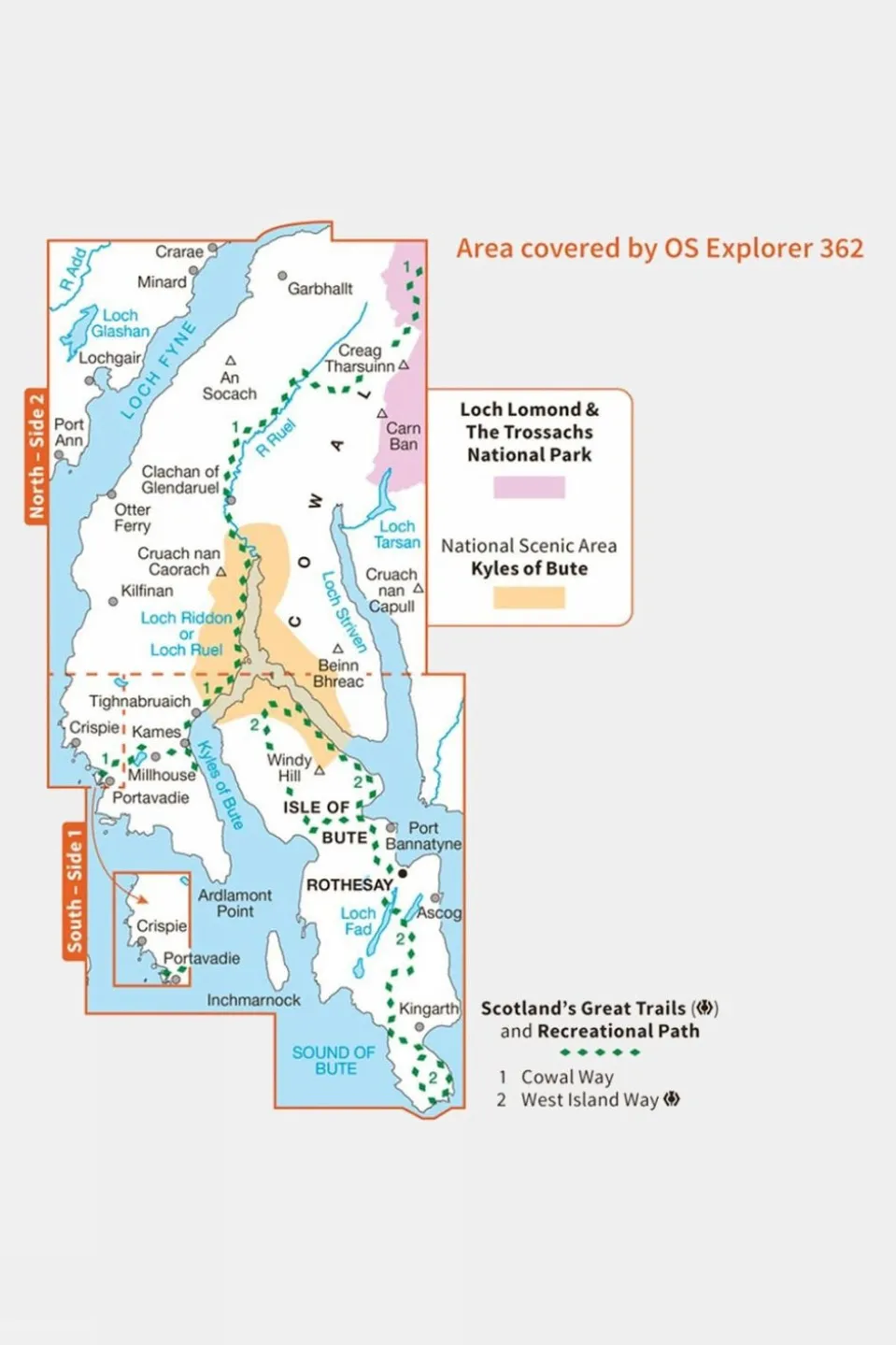 Explorer Map 362 Cowal West and Isle of Bute